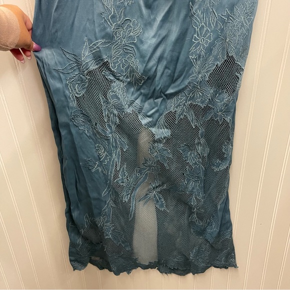 Free People Moonchild Embroidered Halter Maxi Dress Sz 12 - Picture 8 of 15